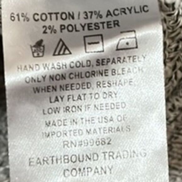 Earthbound Trading Company Gray Cropped Cutout Dolman Sweater NWOT Women's XL - Picture 7 of 7